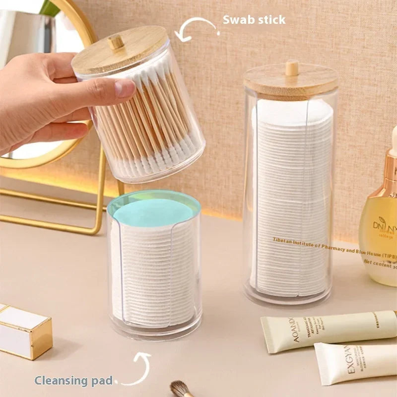 1pcs Cotton Swab Storage Box Acrylic Jar