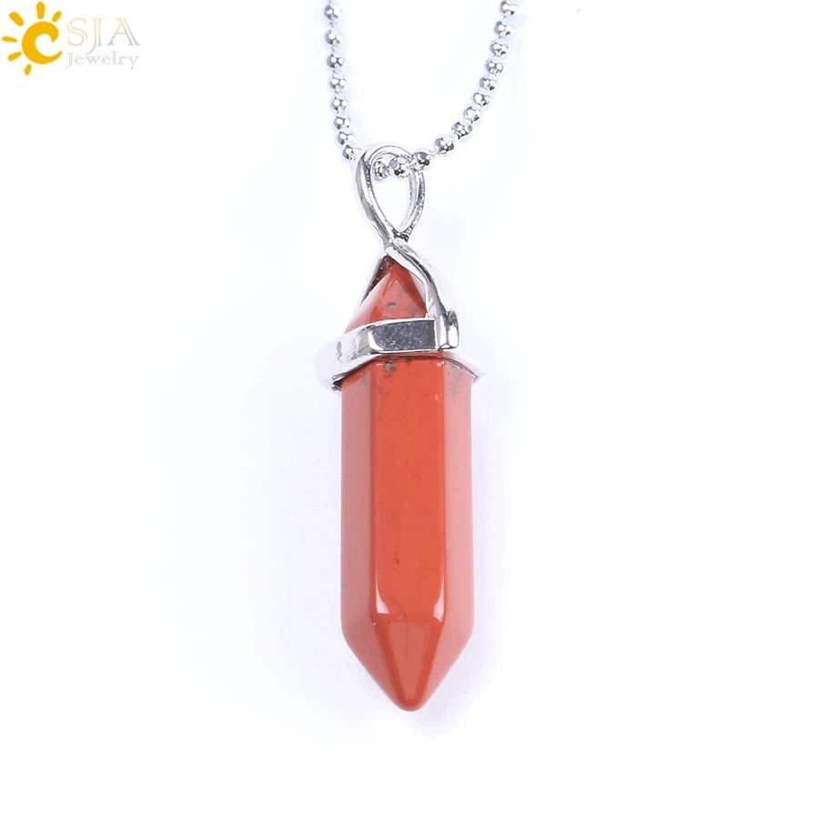 Hexagonal Bullet Crystal Necklaces