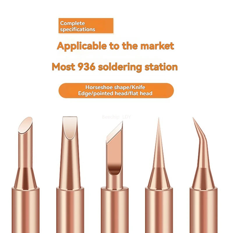 5pcs 900M-T Pure Copper Soldering Iron   Tip Lead-free Solder