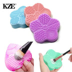 Silicon heart shaped makeup brush cleaner pads