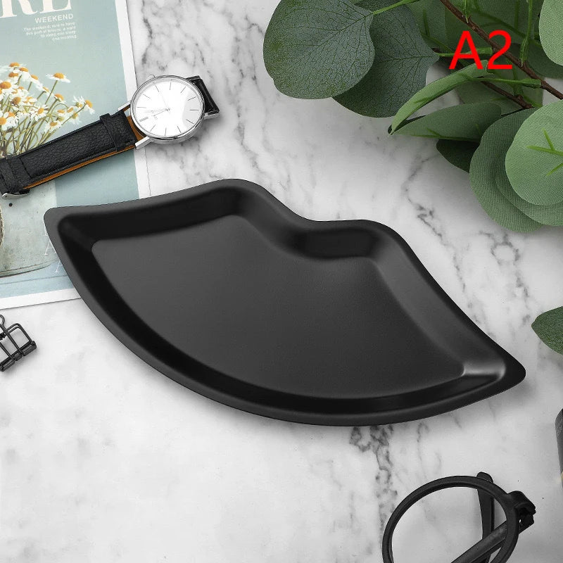 Stainless Steel Lip Shaped Jewelry Tray