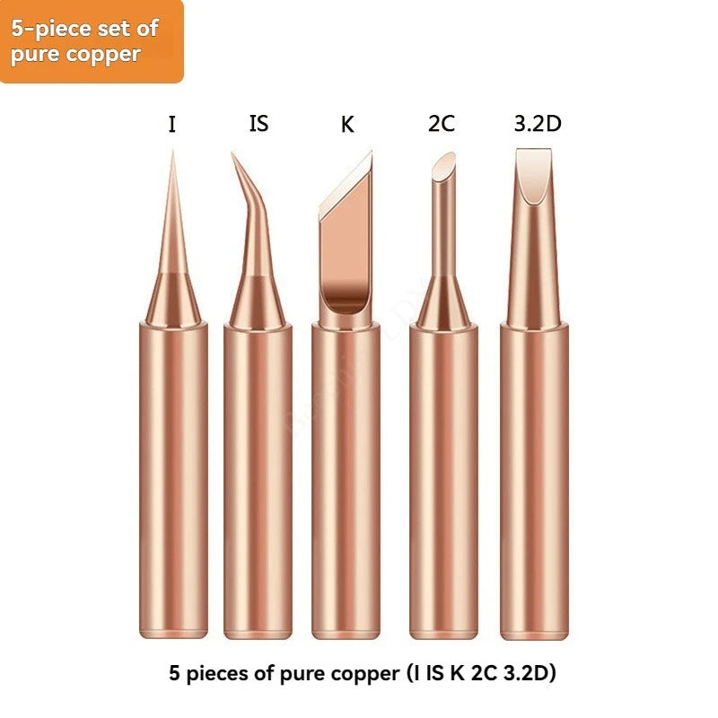 5pcs 900M-T Pure Copper Soldering Iron   Tip Lead-free Solder
