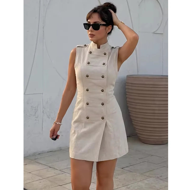 Summer Dress Women's 2026 New Fashion Retro Slim Elegant Women's Mini Dresses Street Chic Youth Travel Dress Summer