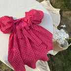 Red Plaid Bow Dresses