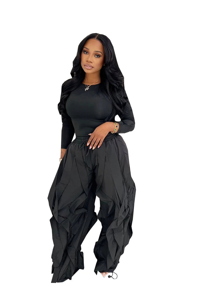 Divine33 ruffle pants Two Piece