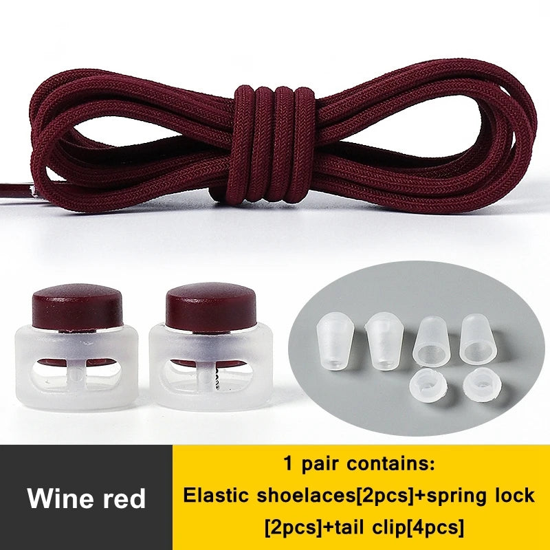 1 Pair Lazy Laces Elastic Snap Lock Shoelaces