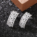Fashionable and Luxurious Synthetic Zircon Earrings