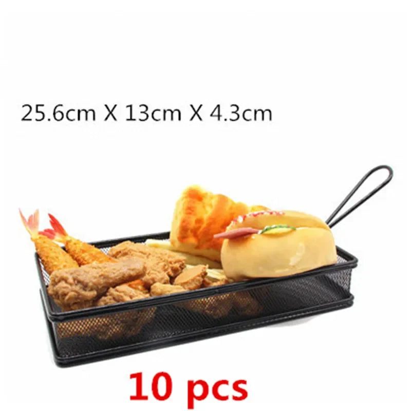 10 pcs set black French Fries Basket