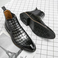 Chelsea Boots Pointed Toe Crocodile Pattern