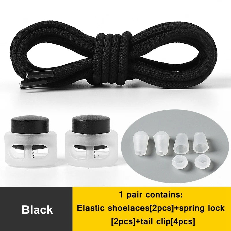 1 Pair Lazy Laces Elastic Snap Lock Shoelaces
