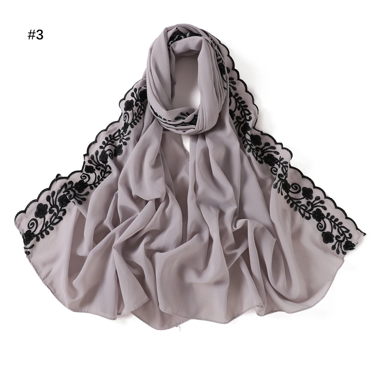 Embroidery Chiffon Scarf Hijab
