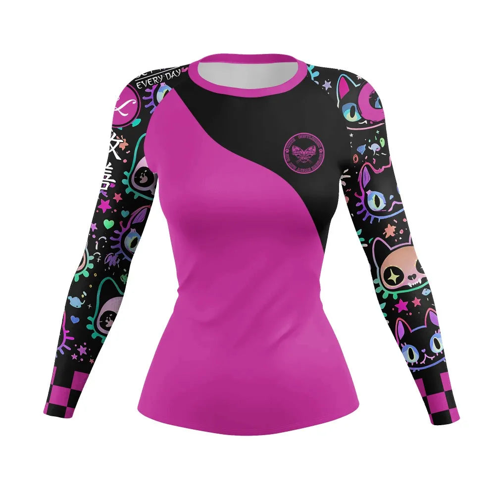 Women Rash Guard Gym  MMA Compression Sportswear 4pcs/Set