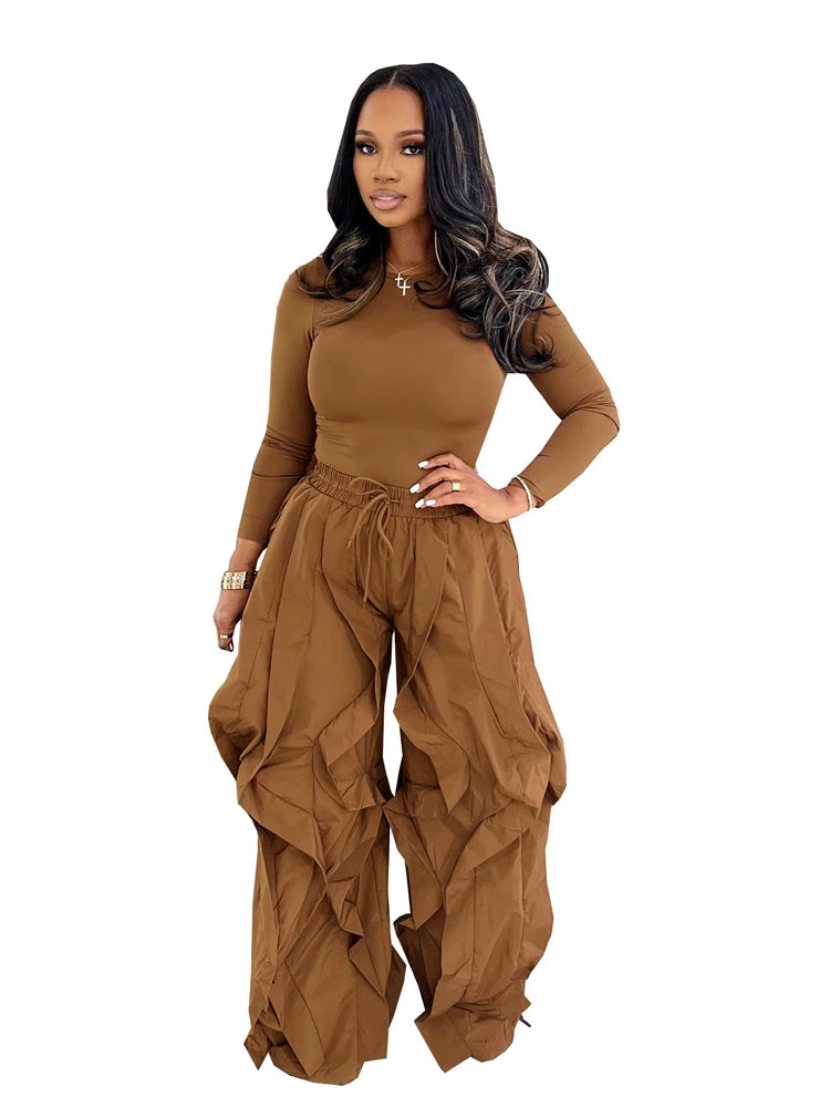 Divine33 ruffle pants Two Piece