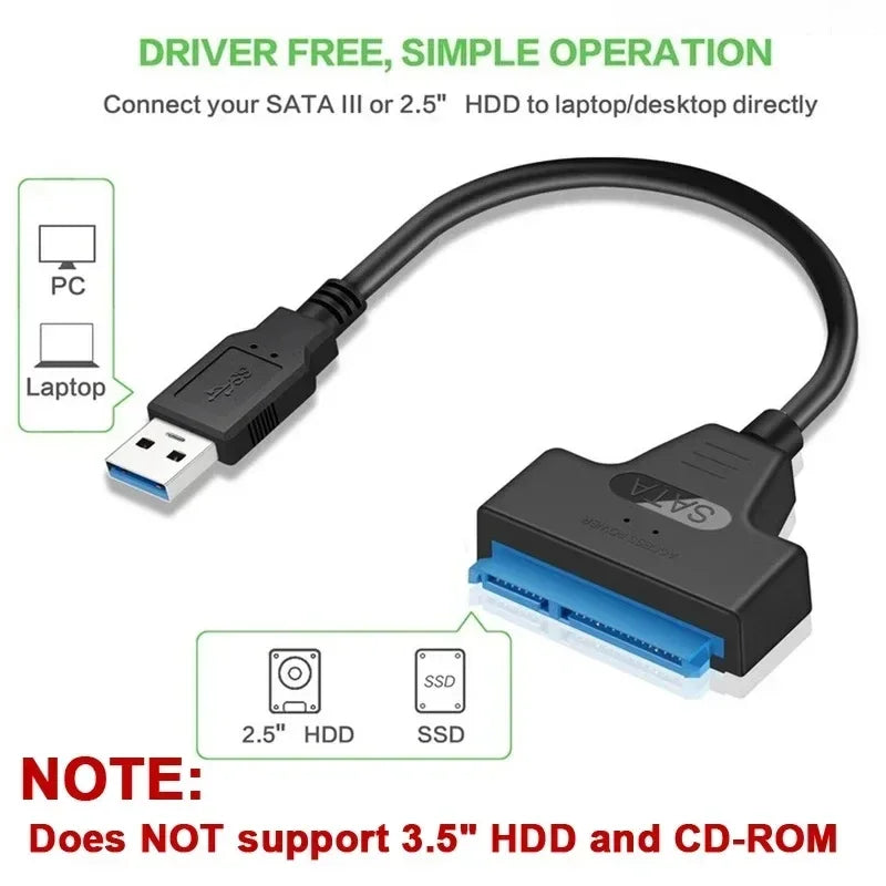 SATA to USB 3.0 / 2.0 Cable Up to 6 Gbps for 2.5 Inch