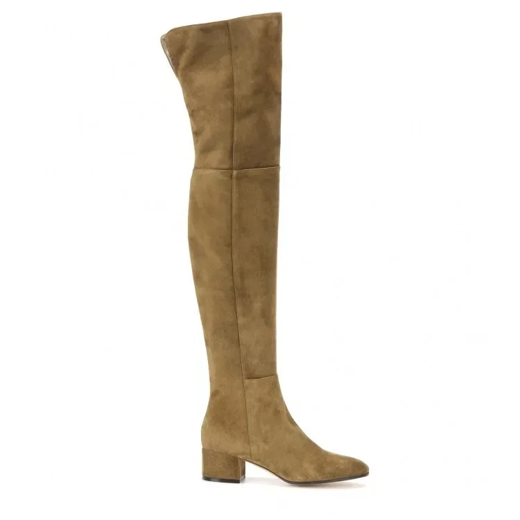 Over-the-knee Fashion Boots, Round Head Mid-heel