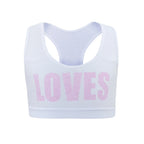 2/4PCS Big Girls Loves Printed Sports Training Bras