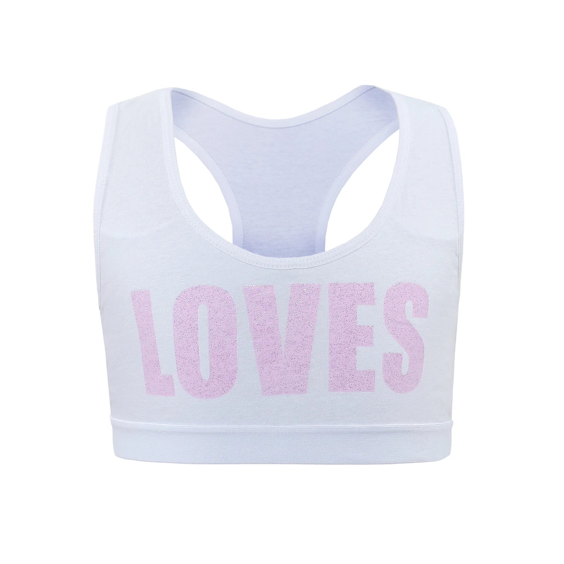2/4PCS Big Girls Loves Printed Sports Training Bras