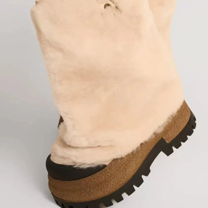 high-heeled thick soled sleeve banquet dress boots
