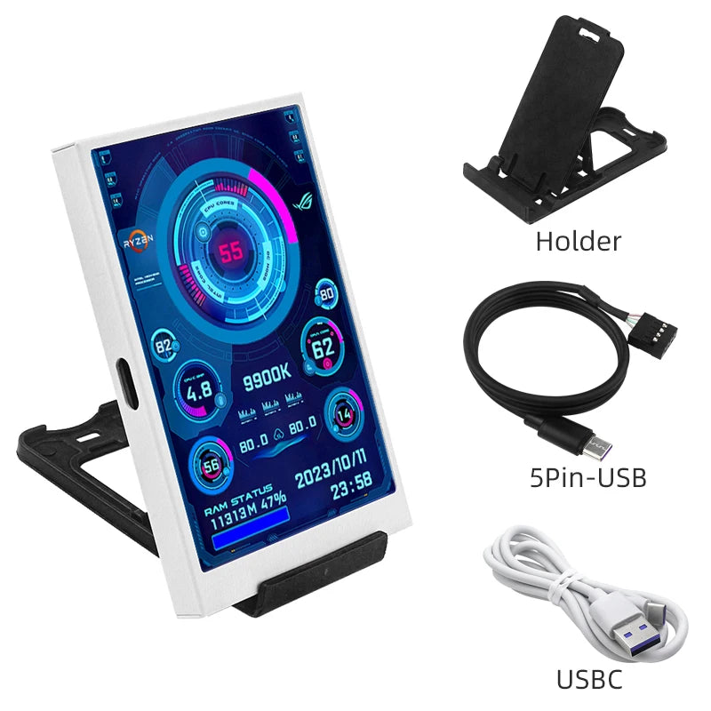 CPU RAM GPU HDD Monitor 320*480 IPS LCD ISB Display TURZX Software NO AIDA64