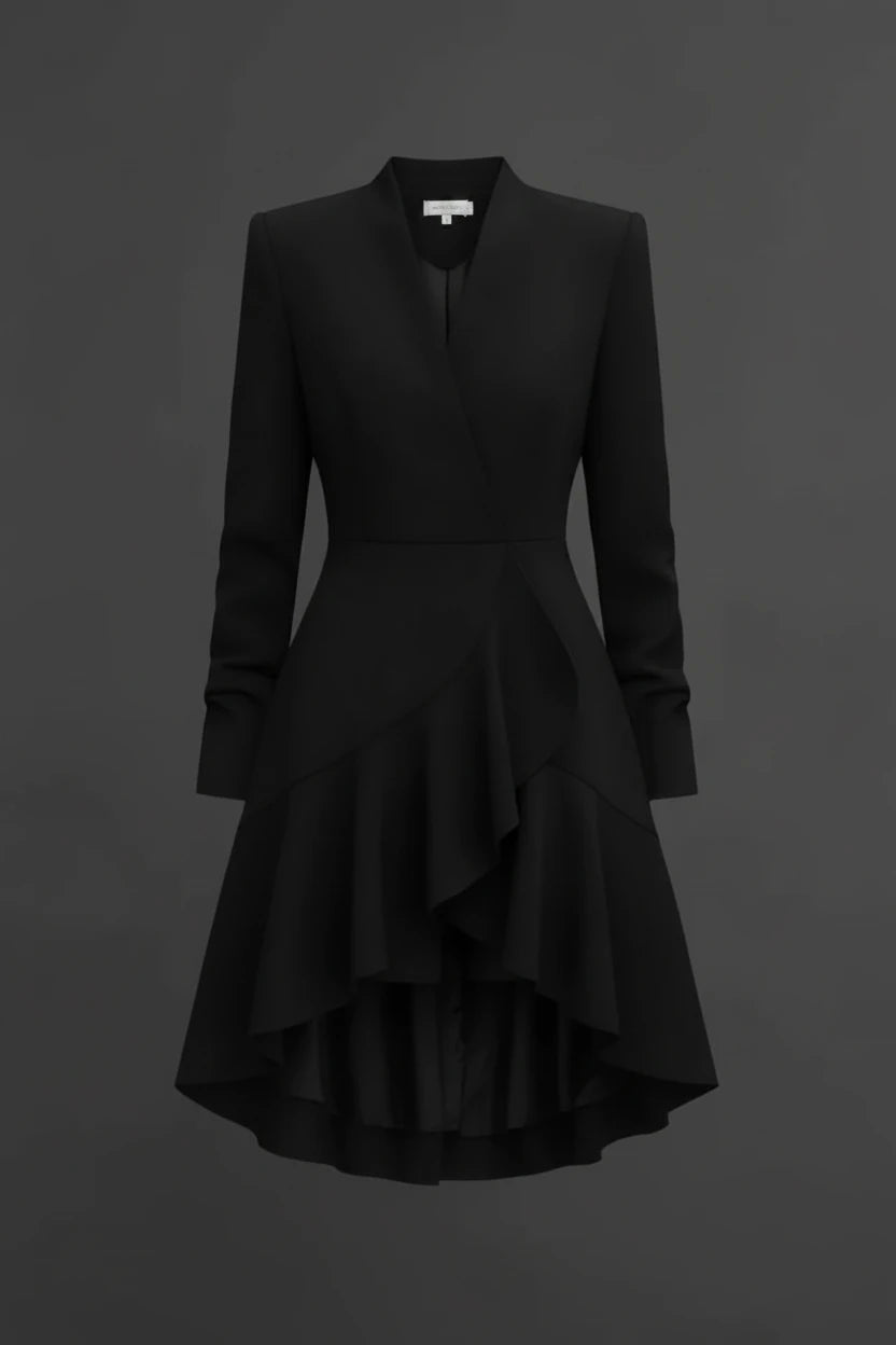 Elegant V-neck Long Sleeved short Dress