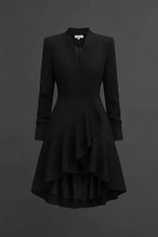 Elegant V-neck Long Sleeved short Dress