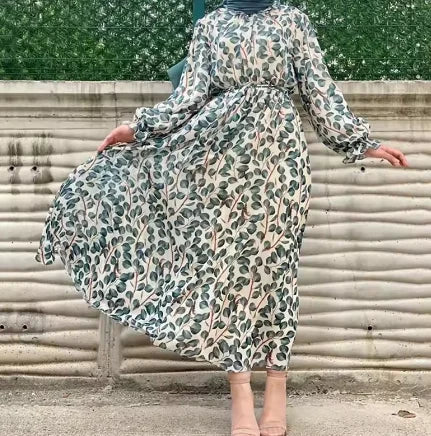 Floral Abaya Dubai Luxury Muslim Woman Femme Modest Dresses