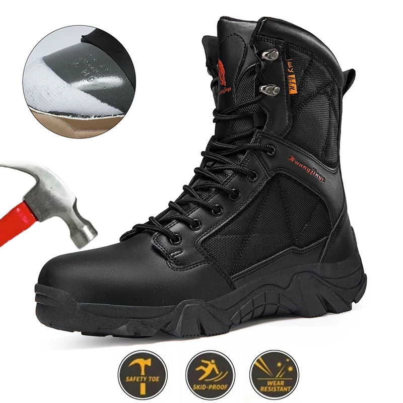 YUYIN Steel toe Work Boots