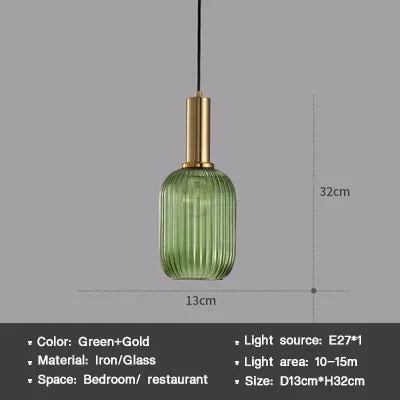 Striped Nordic Vintage Colorful Glass Chandelier