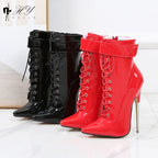 Sexy Pointed Toe Fetish Ankle Boots18CM