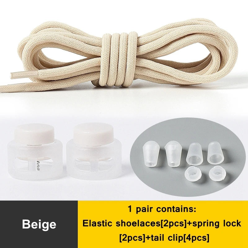 1 Pair Lazy Laces Elastic Snap Lock Shoelaces