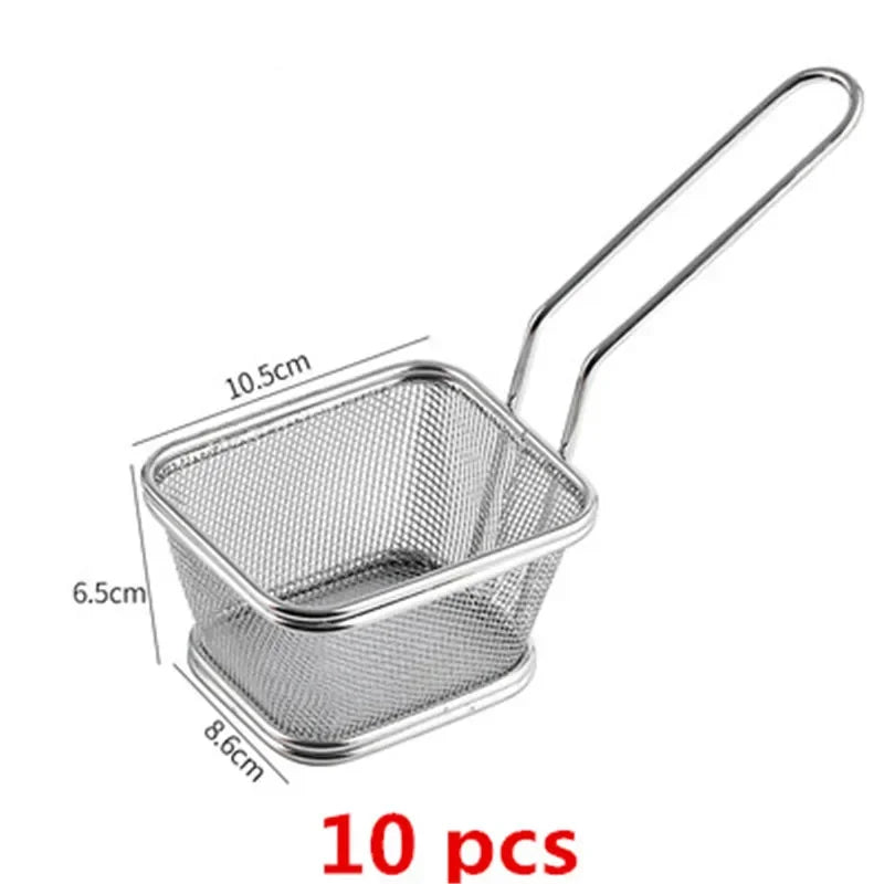 10 pcs set black French Fries Basket