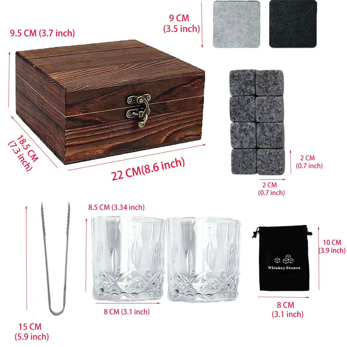 Fathers Day Gifts Whiskey Ice Stone Box