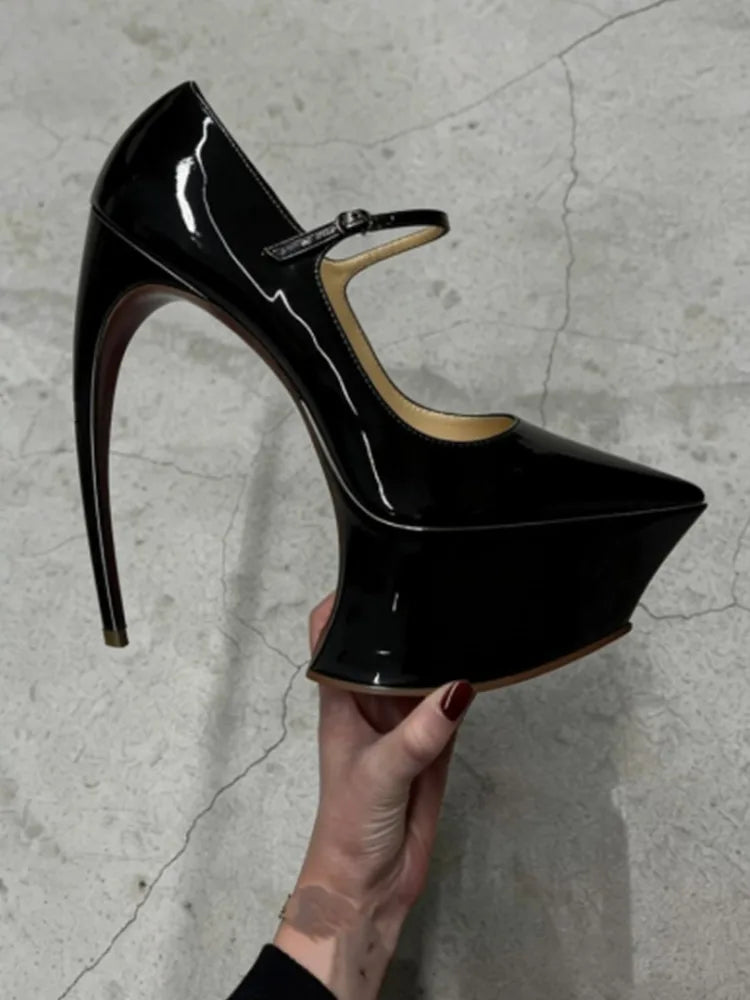 New Pointed Stiletto High Heels Thick Bottom Ballet Sandals