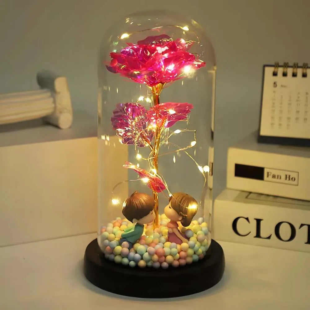 Mothers Day Rose Galaxy Glass Rose