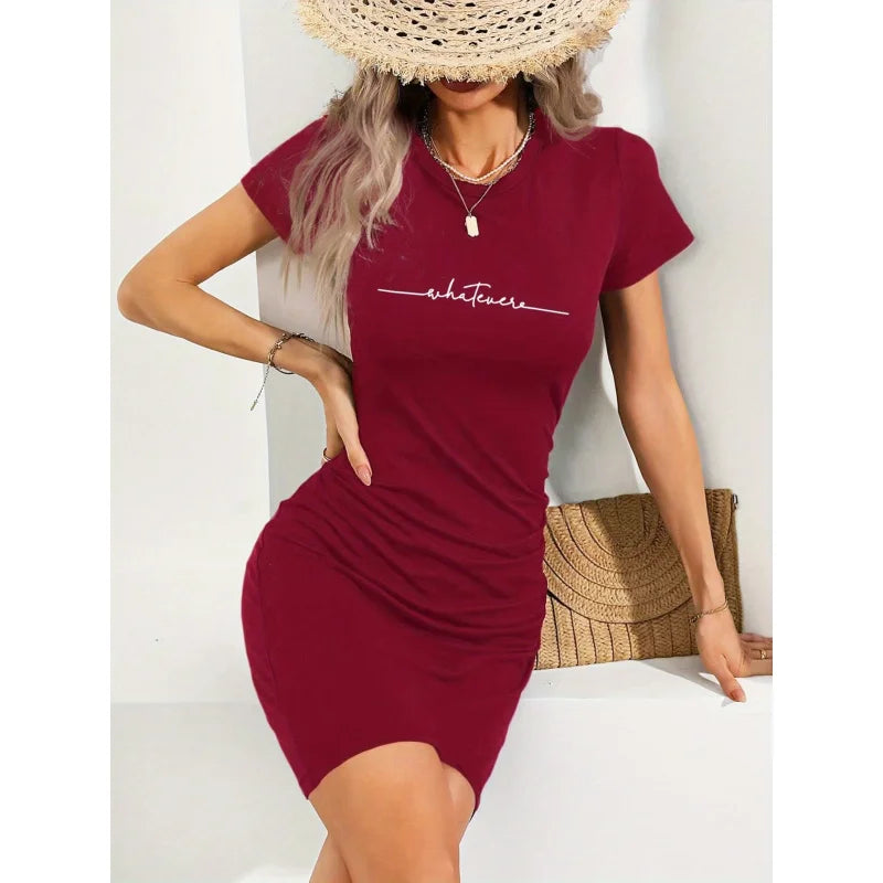 Summer Casual Printed Women's Dress, Comfortable and Versatile, Can Be Worn as an Outer Garment or as a Nightgown.
