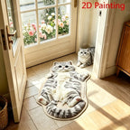 VIKAMA Chubby Lying Tabby Cat Long Rug