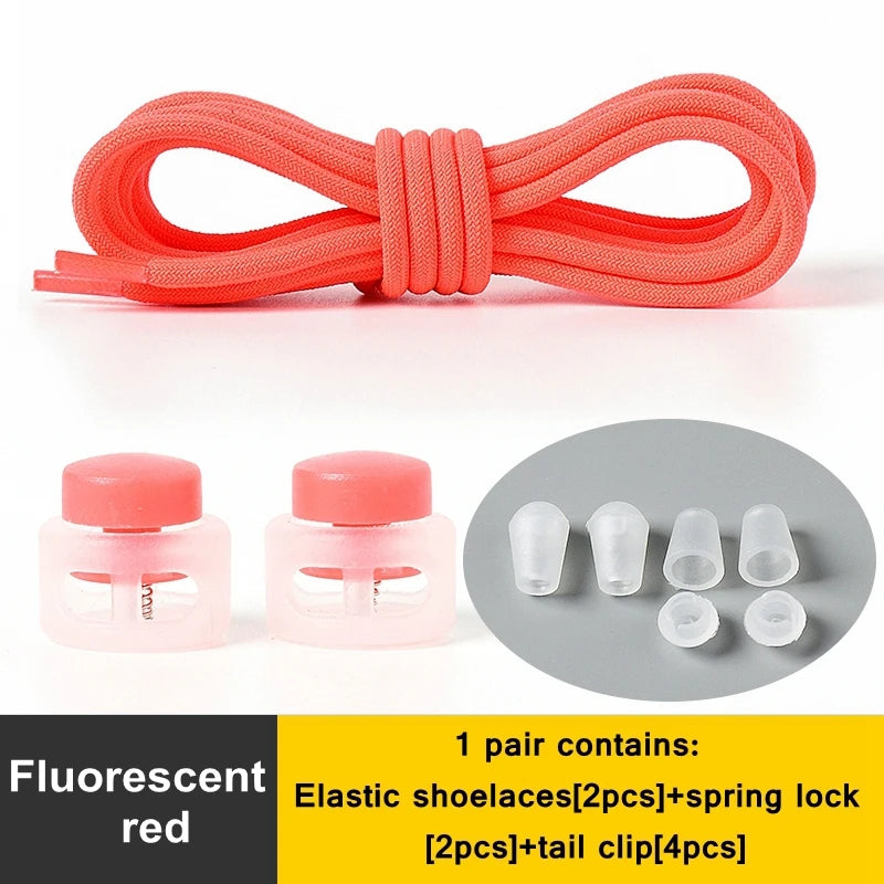 1 Pair Lazy Laces Elastic Snap Lock Shoelaces