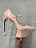 New Pointed Stiletto High Heels Thick Bottom Ballet Sandals