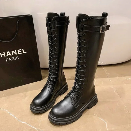 Women Combat Boots High Platform