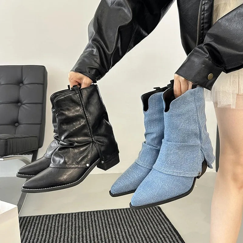 Denim Ankle Boots