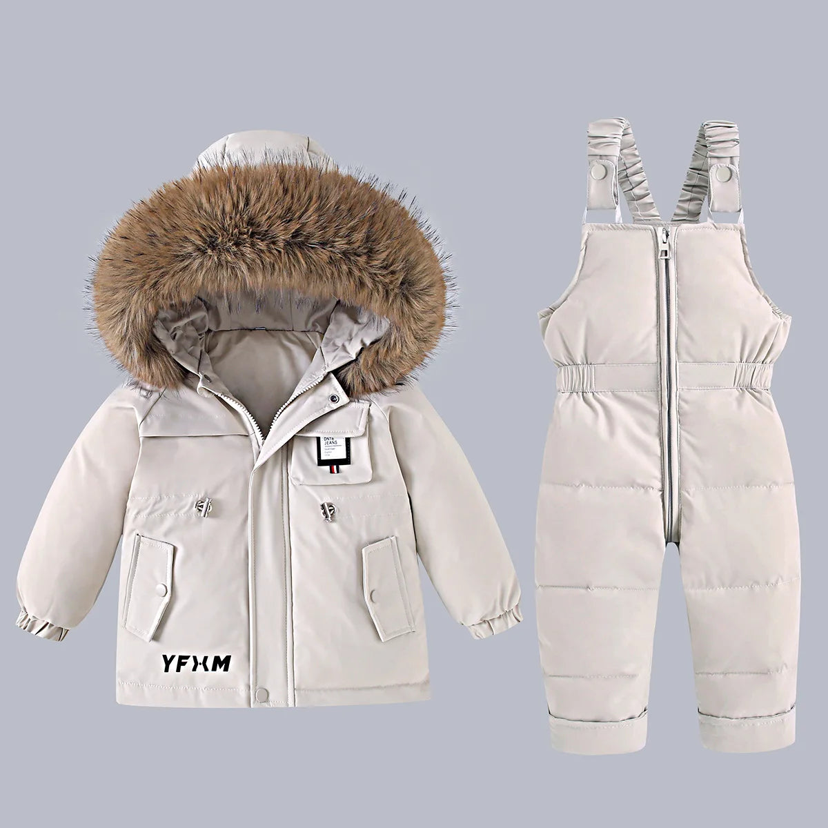 Jacket+Overalls Suit 2Pcs Duck Down Set