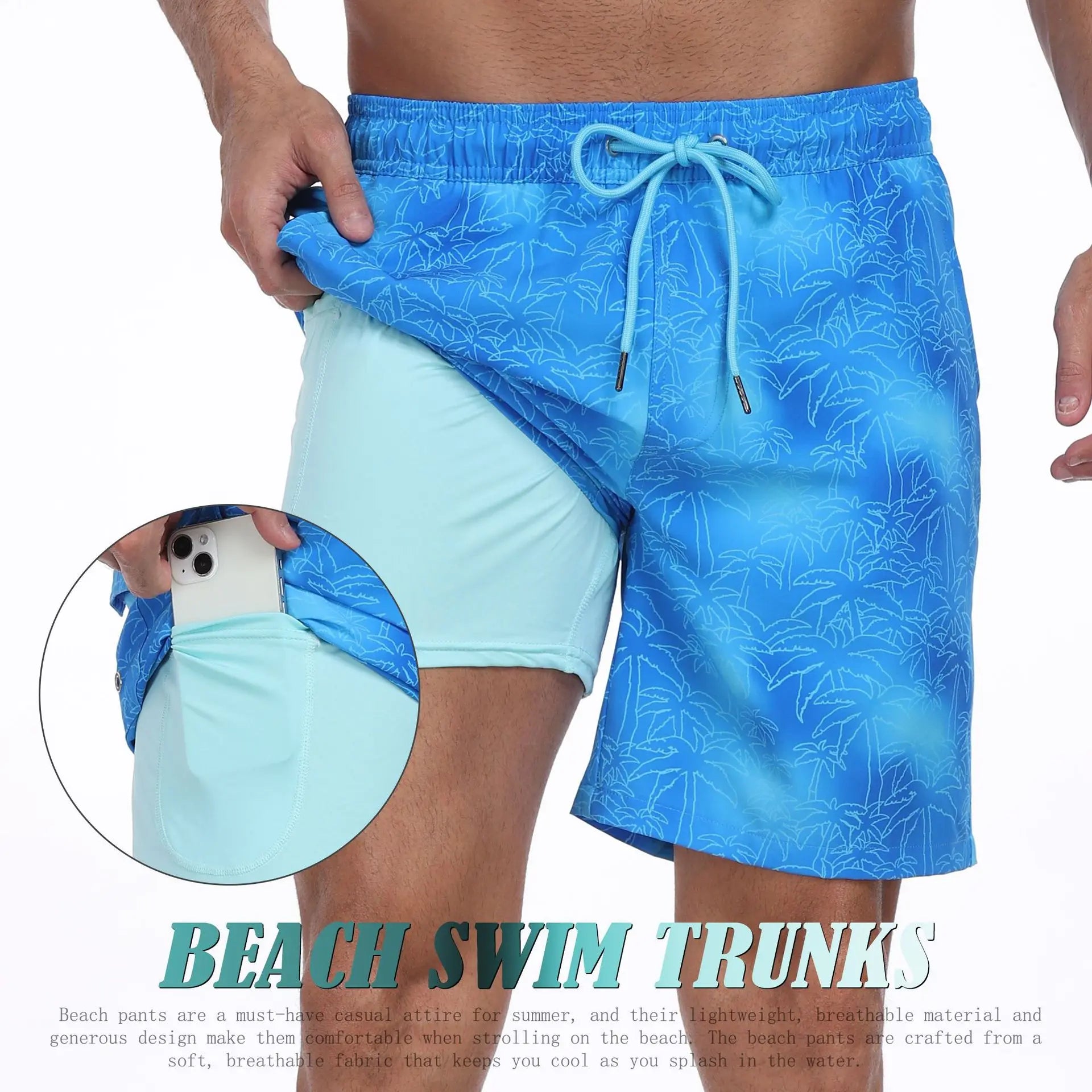 2026 Mens Beach Print Shorts