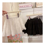 Summer Elastic Waist Layered Girls Short Skirt