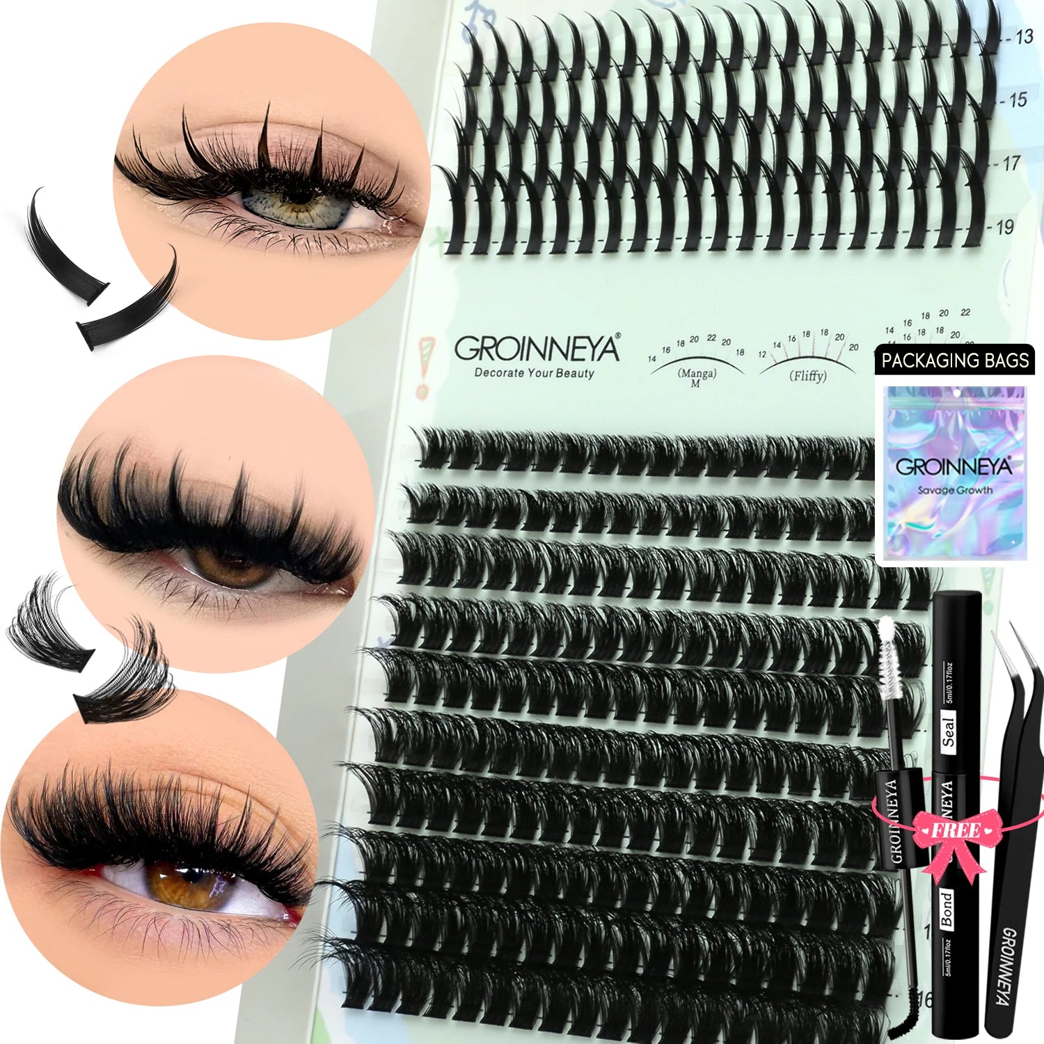 GROINNEYA Lash Clusters Kit