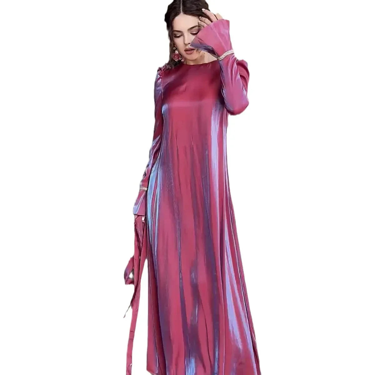 Long elegant Loose Bandage Abaya Robe