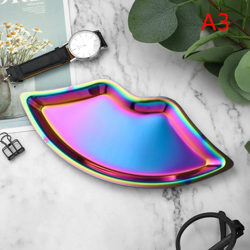 Stainless Steel Lip Shaped Jewelry Tray