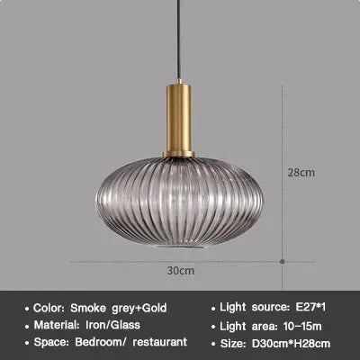 Striped Nordic Vintage Colorful Glass Chandelier