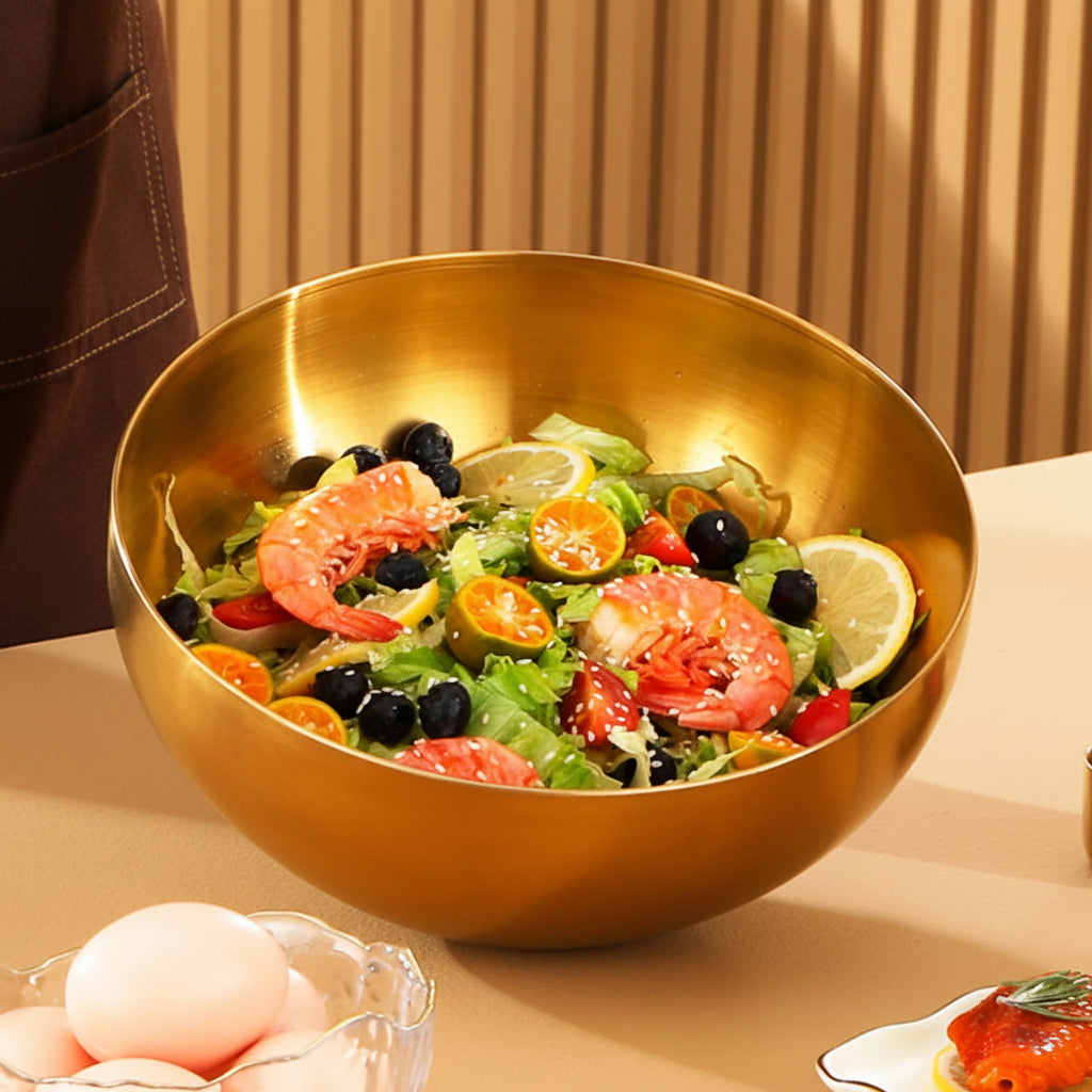 Large Capacity Stainless Steel Salad Bowls