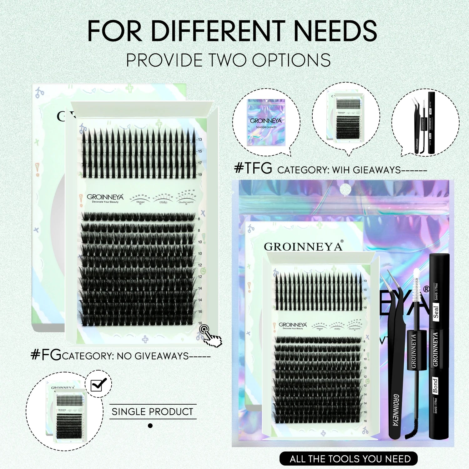 GROINNEYA Lash Clusters Kit