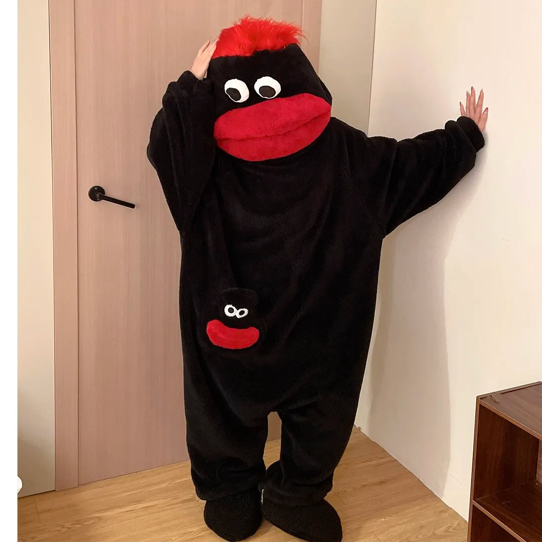 Cartoon big mouth monster cosplay pajamas